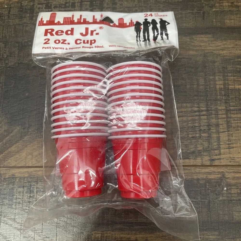Red Jr. 2 Oz. Red Plastic Cups (24-Pack)